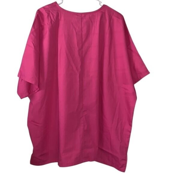 Cherokee Workwear V-Neck Pink Scrub Top 3XL Cotton Blend - Picture 8 of 10